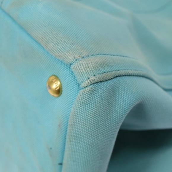 PRADA Canapa GM Hand Bag Canvas 2way Light Blue Auth 87668 - Picture 16 of 16